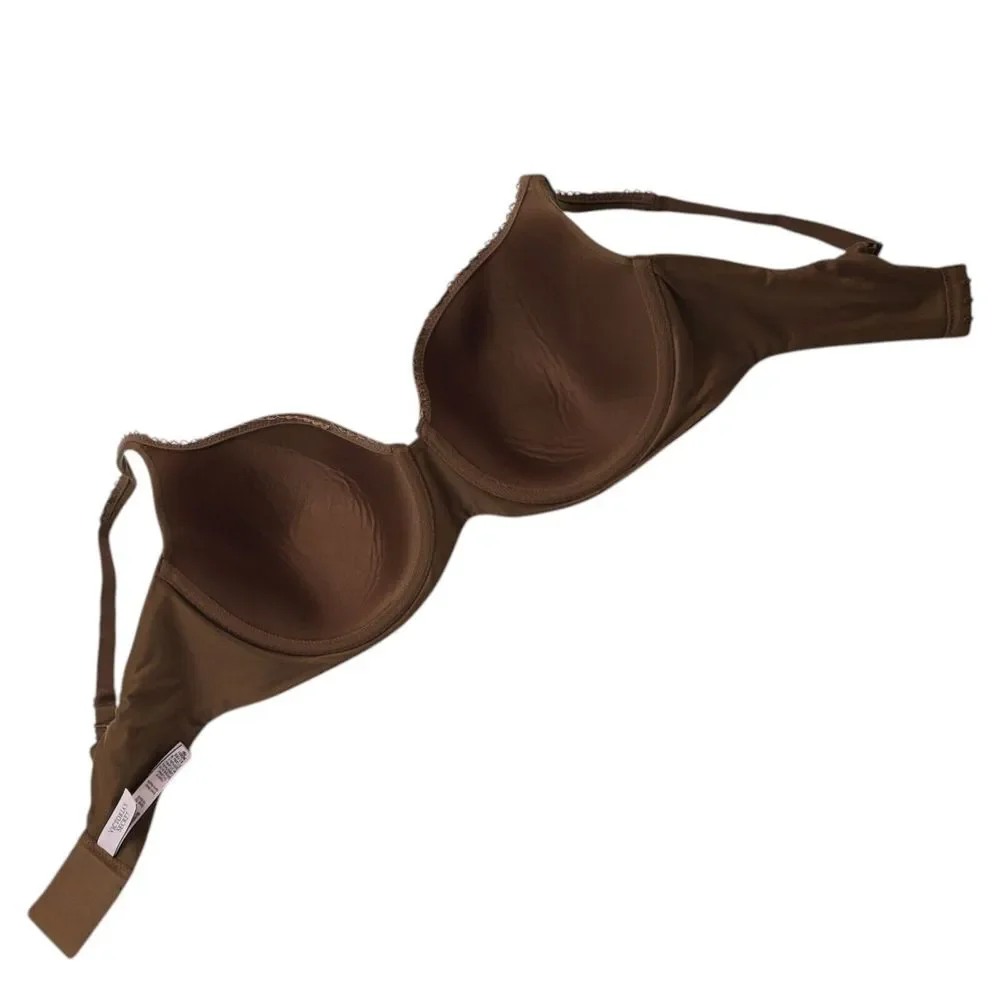 Victoria's Secret Bra Womens 36DDD Brown Polyamide‎ Lined Demi Body By Victoria